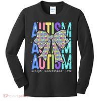 Cute Bow Autism Accept Understand Love Autism Awareness Kids Long Sleeve Shirt thumb 0