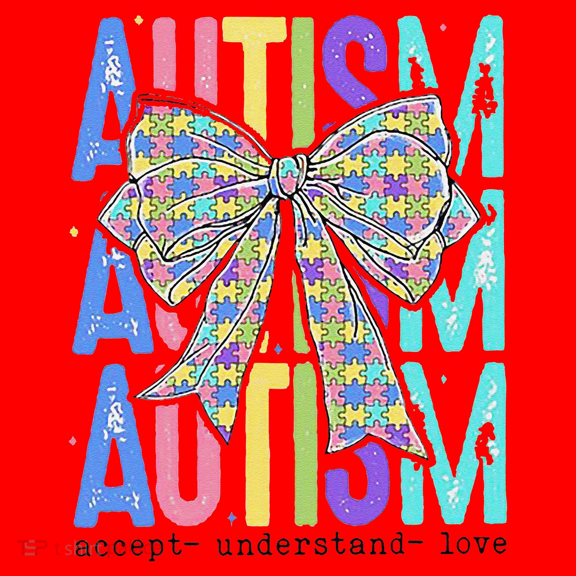 Cute Bow Autism Accept Understand Love Autism Awareness Santa Hat