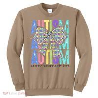 Cute Bow Autism Accept Understand Love Autism Awareness Sweatshirt thumb 0