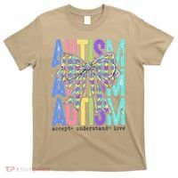 Cute Bow Autism Accept Understand Love Autism Awareness T-Shirt thumb 0