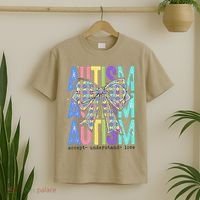 Cute Bow Autism Accept Understand Love Autism Awareness T-Shirt thumb 2