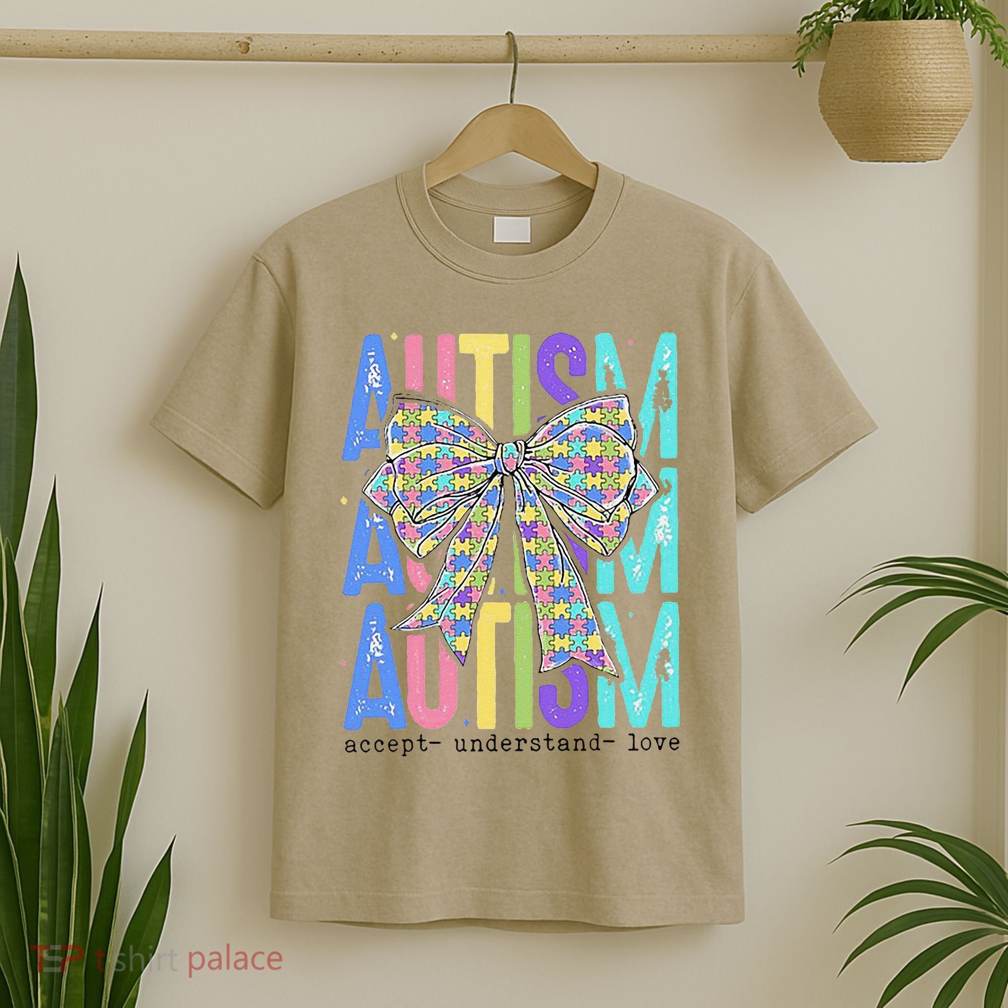 Cute Bow Autism Accept Understand Love Autism Awareness T-Shirt