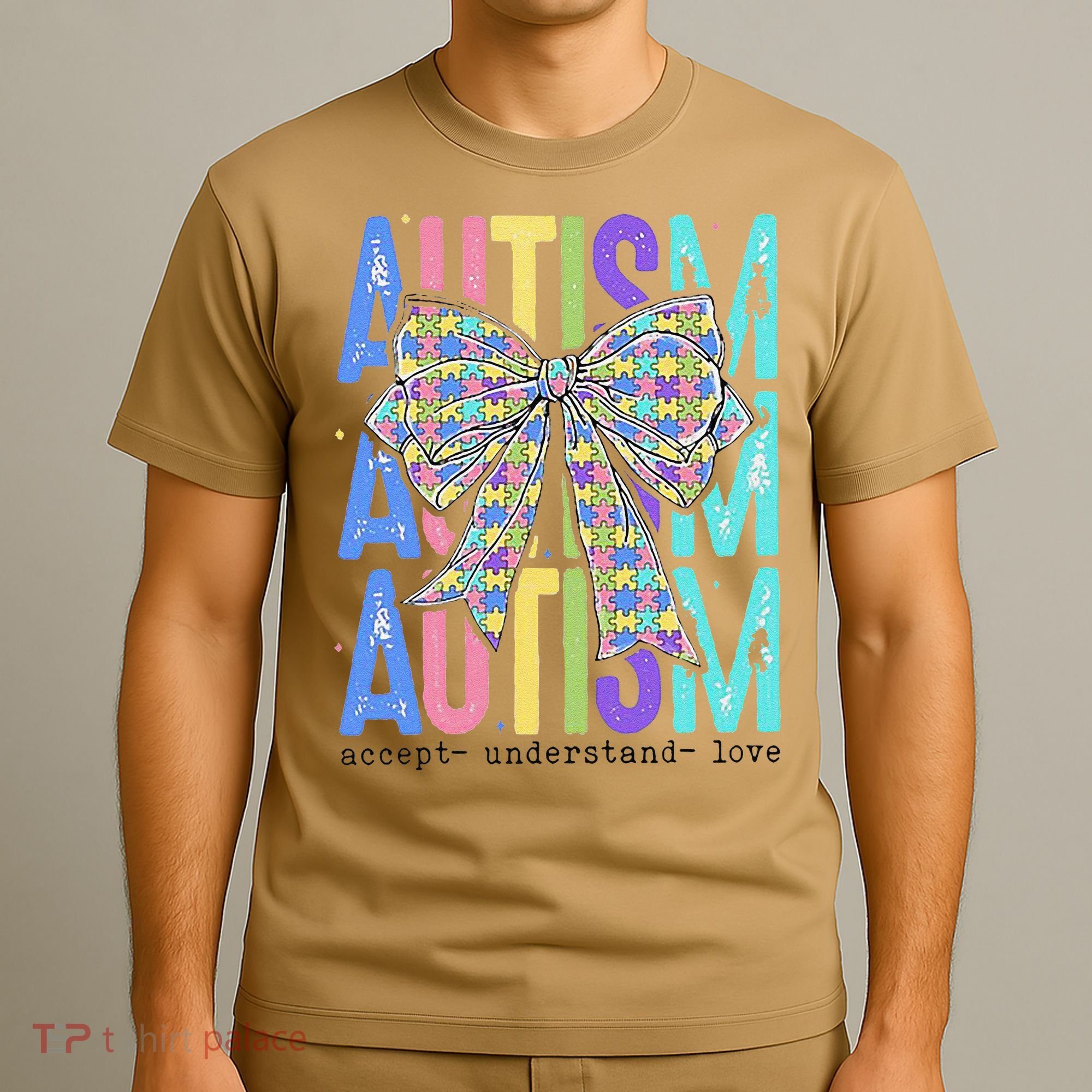 Cute Bow Autism Accept Understand Love Autism Awareness T-Shirt