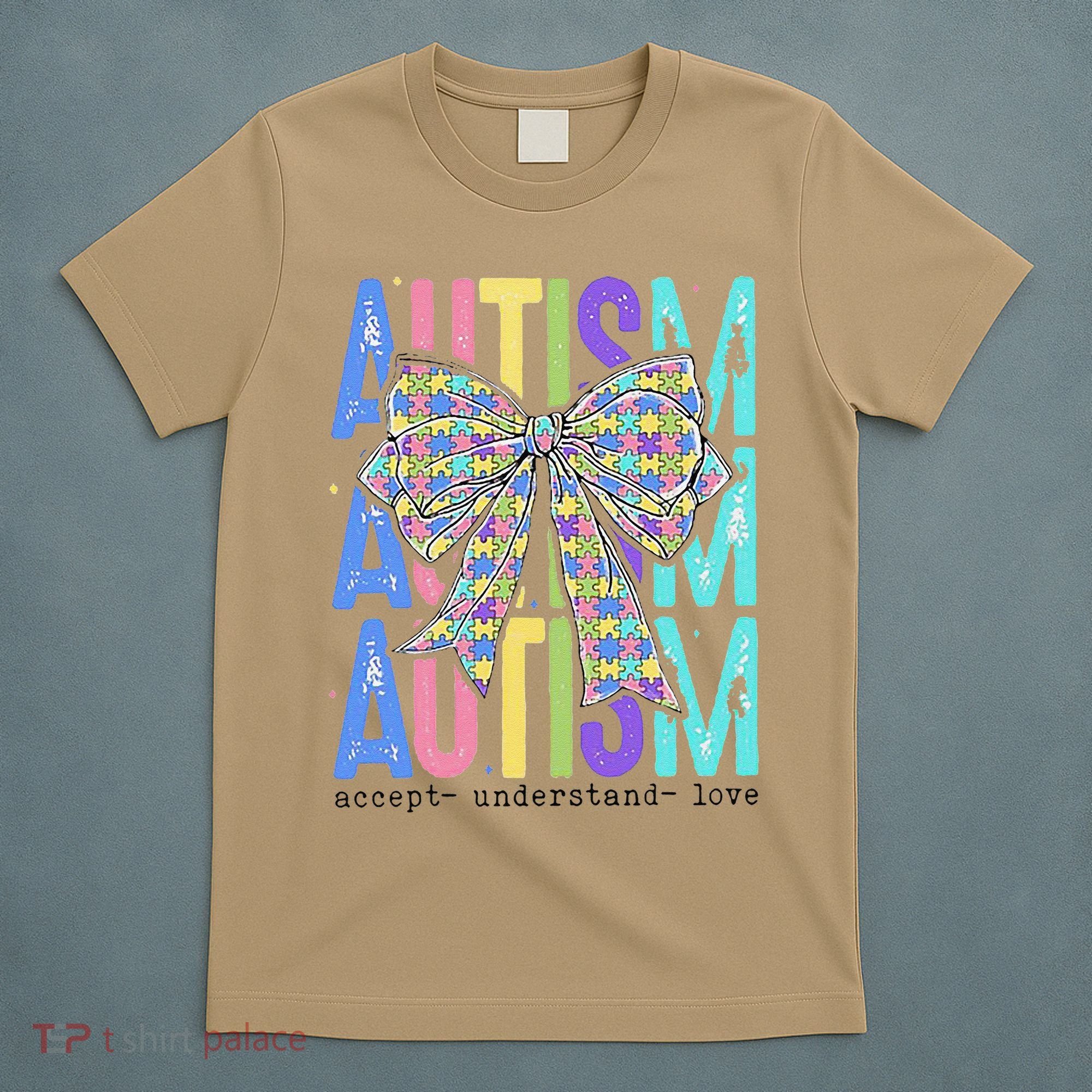 Cute Bow Autism Accept Understand Love Autism Awareness T-Shirt