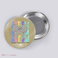 Cute Bow Autism Accept Understand Love Autism Awareness Button thumb 0