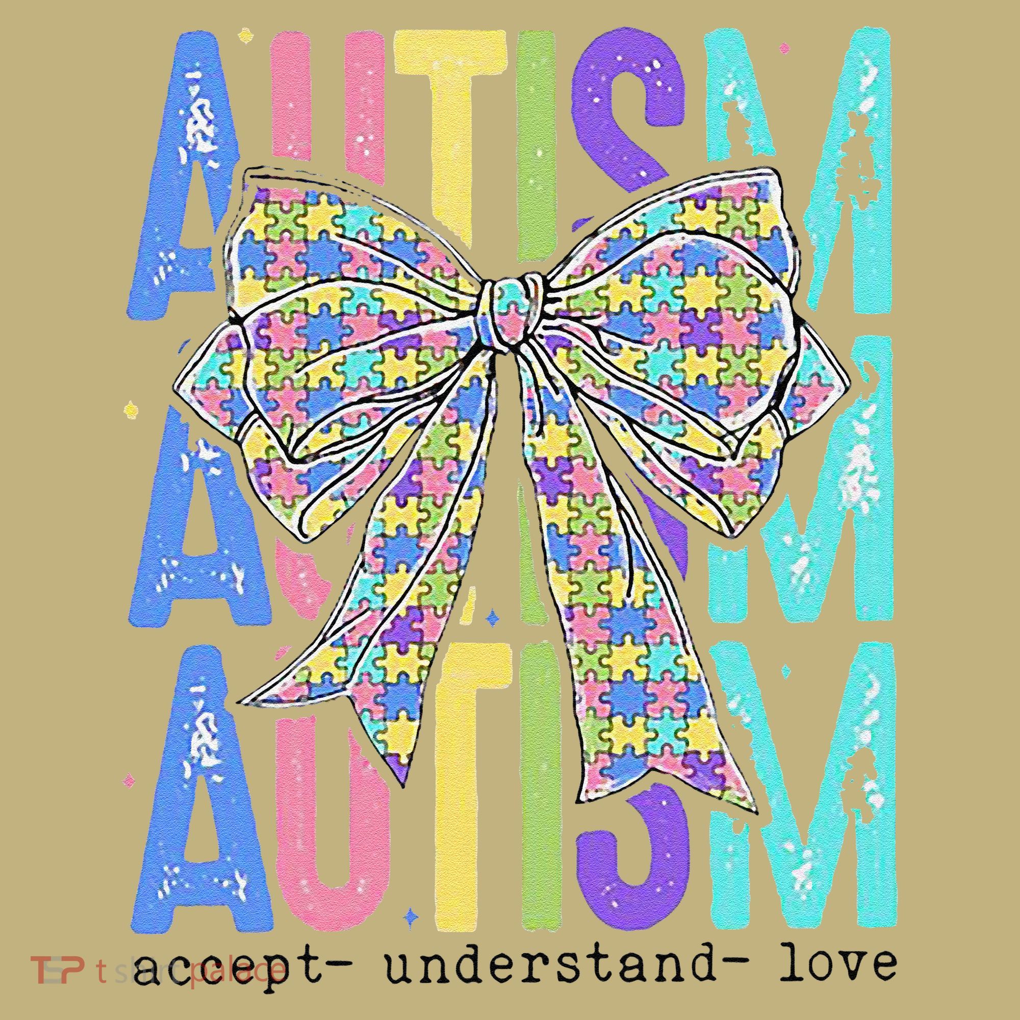 Cute Bow Autism Accept Understand Love Autism Awareness Mousepad