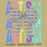 Cute Bow Autism Accept Understand Love Autism Awareness Kids T-Shirt thumb 2