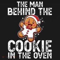Christmas Baby Announcement Man Behind The Cookie Bump Dad Doggie Tank thumb 4