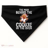 Christmas Baby Announcement Man Behind The Cookie Bump Dad USA-Made Doggie Bandana thumb 0