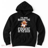 Christmas Baby Announcement Man Behind The Cookie Bump Dad Hoodie thumb 0