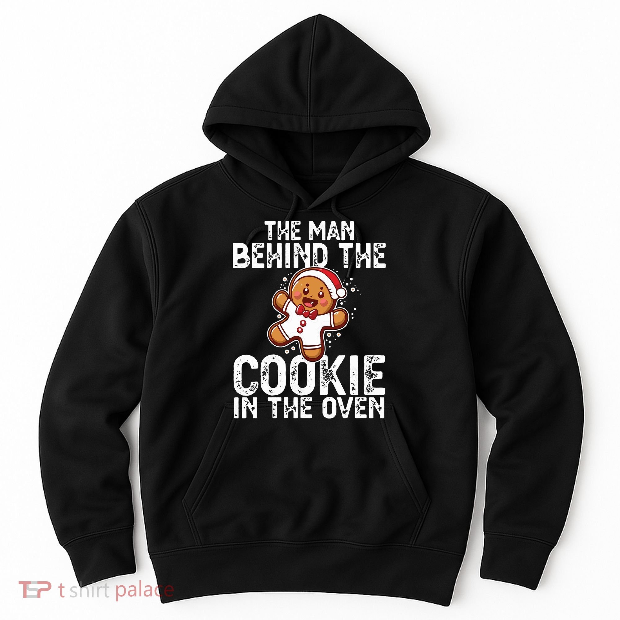 Christmas Baby Announcement Man Behind The Cookie Bump Dad Hoodie