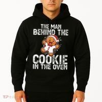 Christmas Baby Announcement Man Behind The Cookie Bump Dad Hoodie thumb 2