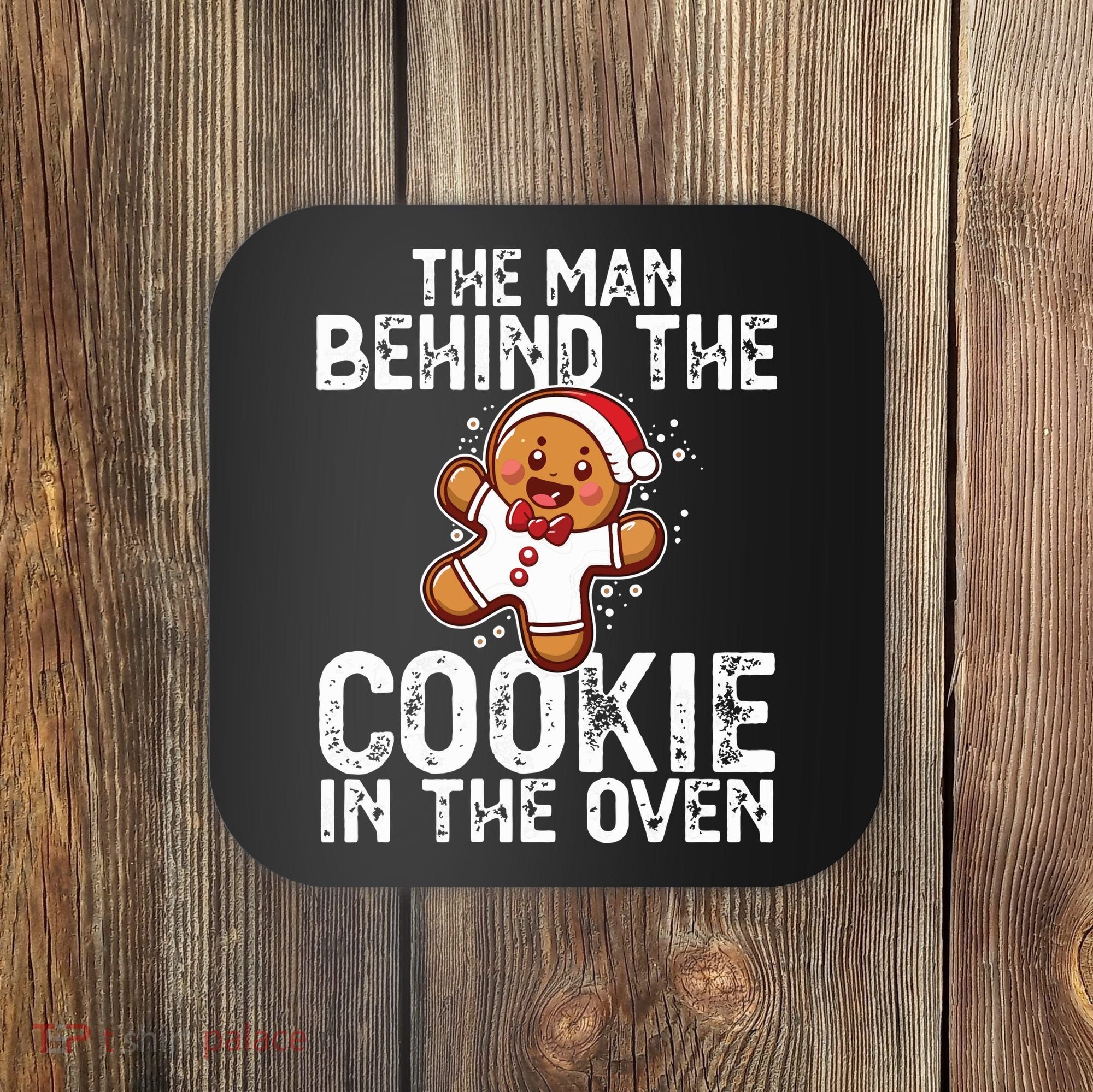 Christmas Baby Announcement Man Behind The Cookie Bump Dad Coaster