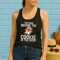Christmas Baby Announcement Man Behind The Cookie Bump Dad Women's Tank Top thumb 2