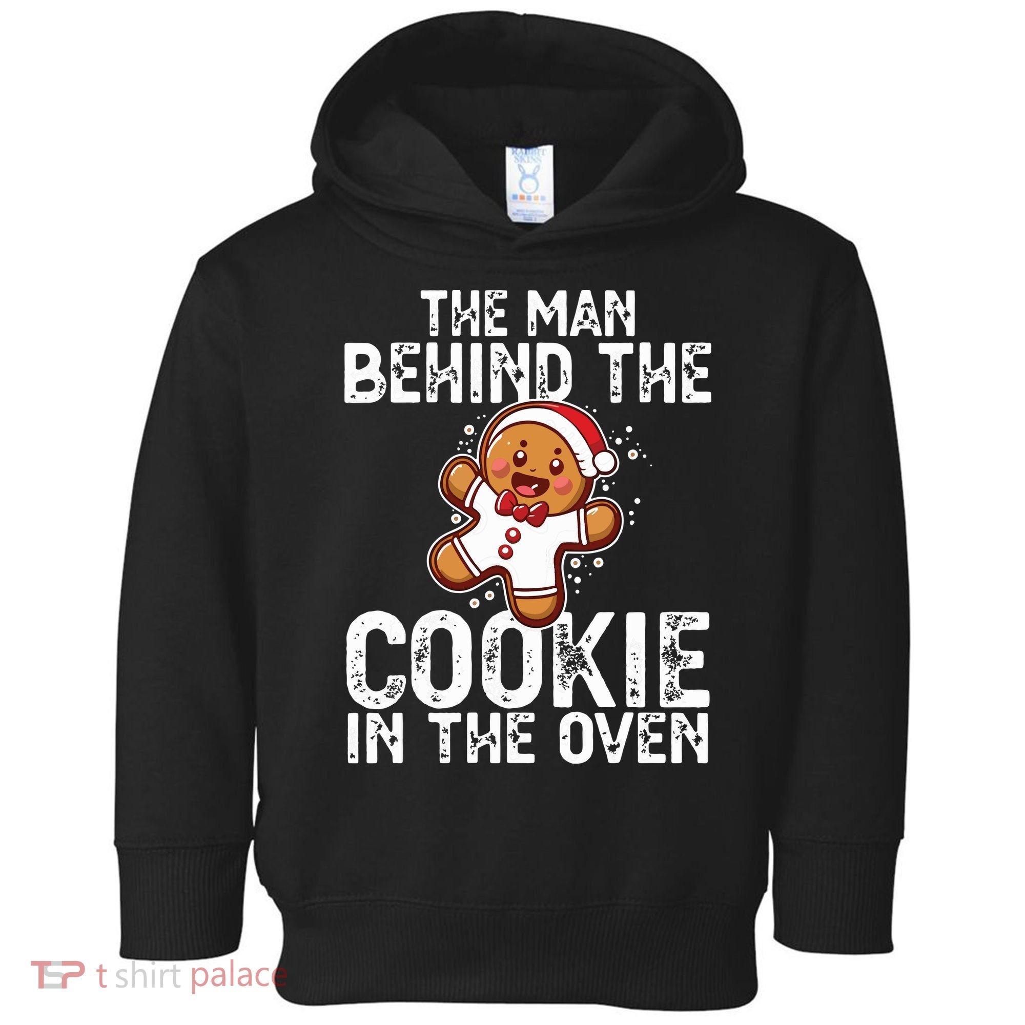 Christmas Baby Announcement Man Behind The Cookie Bump Dad Toddler Hoodie