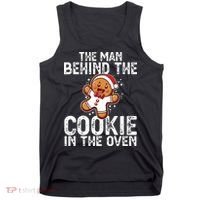 Christmas Baby Announcement Man Behind The Cookie Bump Dad Tank Top thumb 0