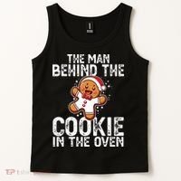 Christmas Baby Announcement Man Behind The Cookie Bump Dad Tank Top thumb 2