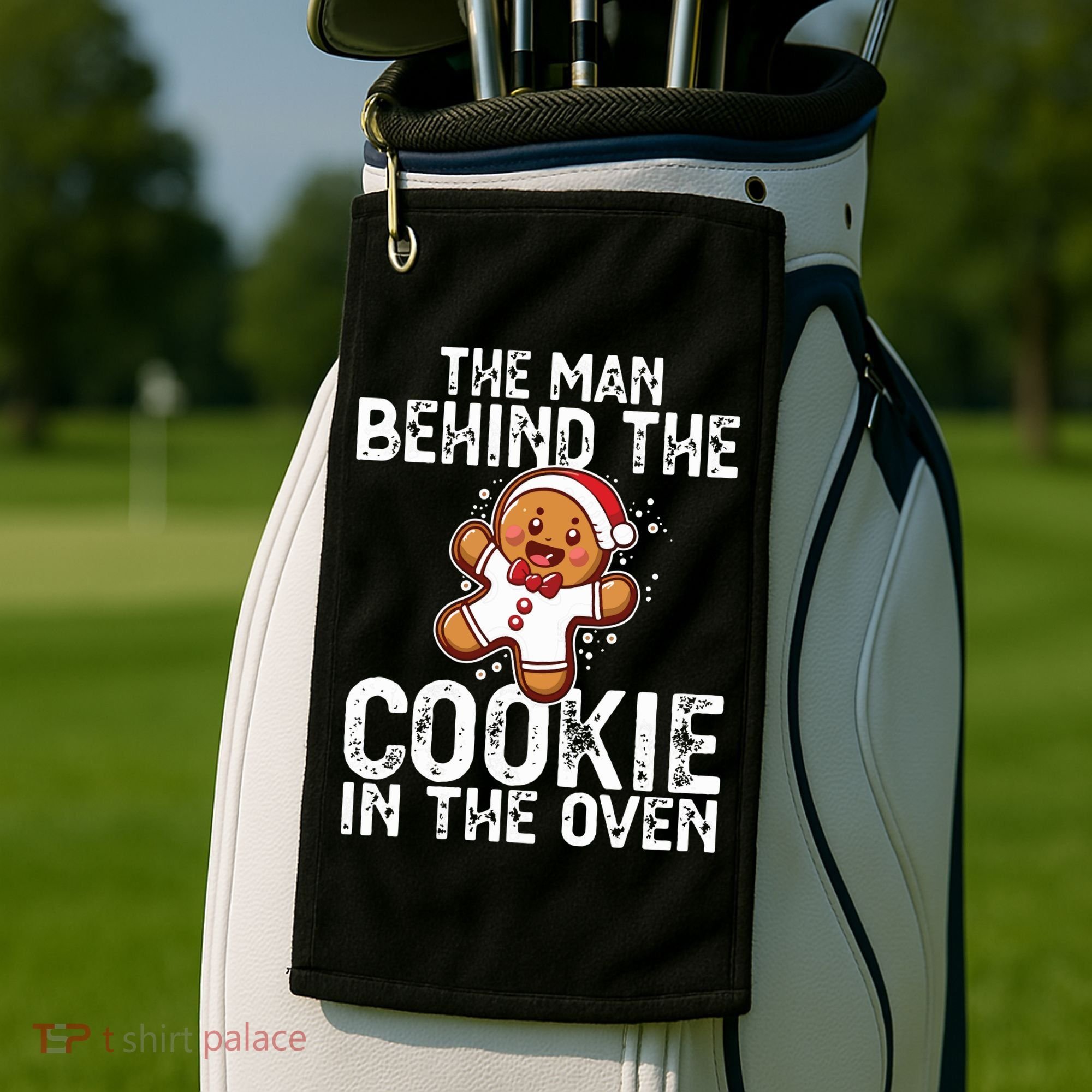 Christmas Baby Announcement Man Behind The Cookie Bump Dad Golf Towel