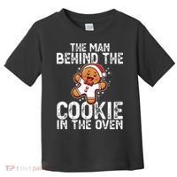 Christmas Baby Announcement Man Behind The Cookie Bump Dad Toddler T-Shirt thumb 0