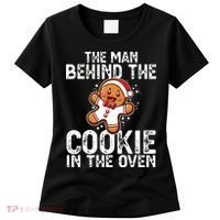 Christmas Baby Announcement Man Behind The Cookie Bump Dad Women's T-Shirt thumb 0