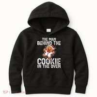 Christmas Baby Announcement Man Behind The Cookie Bump Dad Kids Hoodie thumb 0
