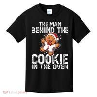 Christmas Baby Announcement Man Behind The Cookie Bump Dad Kids T-Shirt thumb 0