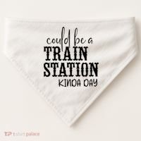 Could Be A Train Station Kinda Day USA-Made Doggie Bandana thumb 0