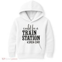 Could Be A Train Station Kinda Day Kids Hoodie thumb 0