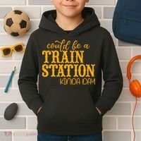 Could Be A Train Station Kinda Day Gift Kids Hoodie thumb 2