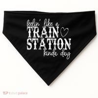 Could Be A Train Station Kinda Day USA-Made Doggie Bandana thumb 0