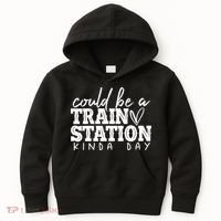 Could Be A Train Station Kinda Day Kids Hoodie thumb 0
