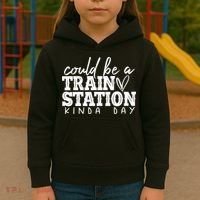 Could Be A Train Station Kinda Day Kids Hoodie thumb 3