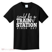 Could Be A Train Station Kinda Day Kids T-Shirt thumb 0
