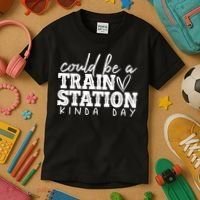 Could Be A Train Station Kinda Day Kids T-Shirt thumb 3