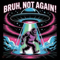 Cartoon Bigfoot  Alien UFO Funny Bruh Not Again Retro 80s Coffee Mug thumb 5