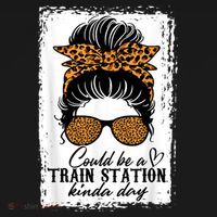Could Be A Train Station Kinda Day Messy Bun Funny Ornament thumb 1