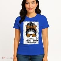 Could Be A Train Station Kinda Day Messy Bun Funny Women's T-Shirt thumb 4