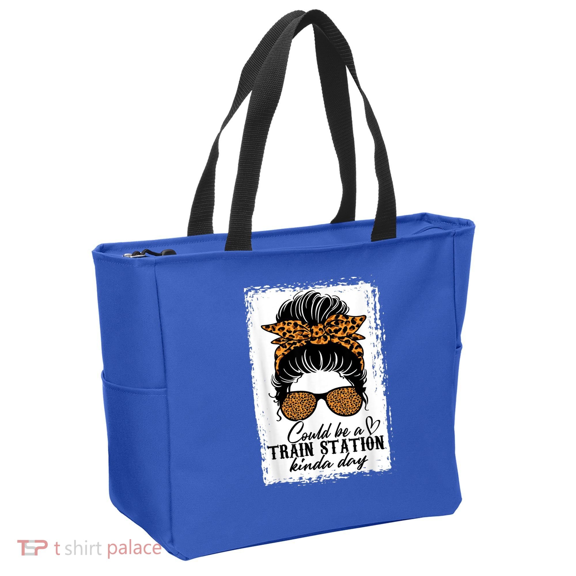 Could Be A Train Station Kinda Day Messy Bun Funny Tote Bag