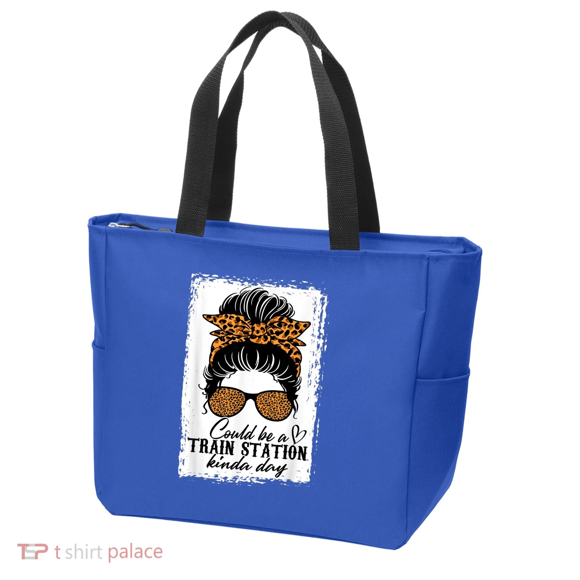 Could Be A Train Station Kinda Day Messy Bun Funny Tote Bag