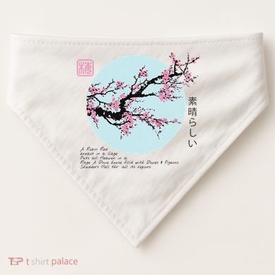 Cherry Blossom Aesthetic Japanese Harajuku USA-Made Doggie Bandana