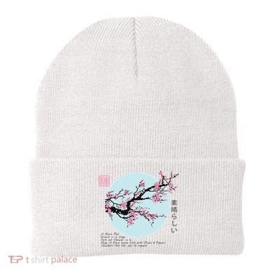 Cherry Blossom Aesthetic Japanese Harajuku Beanie