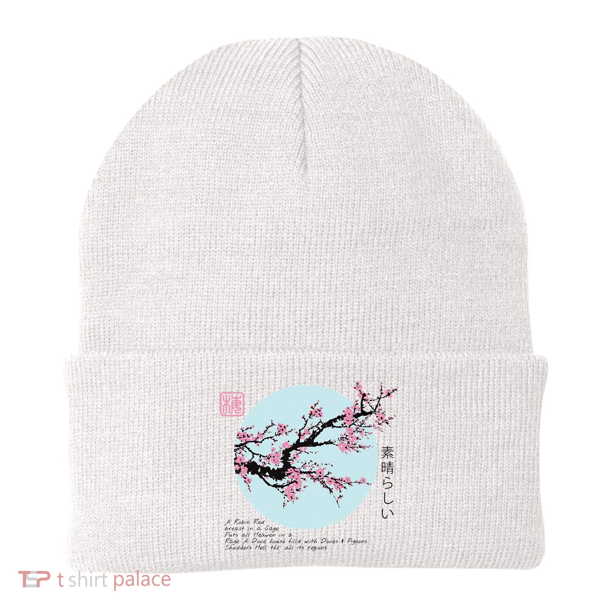 Cherry Blossom Aesthetic Japanese Harajuku Beanie