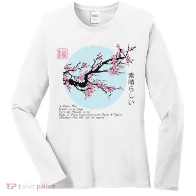 Cherry Blossom Aesthetic Japanese Harajuku Women's Long Sleeve Shirt