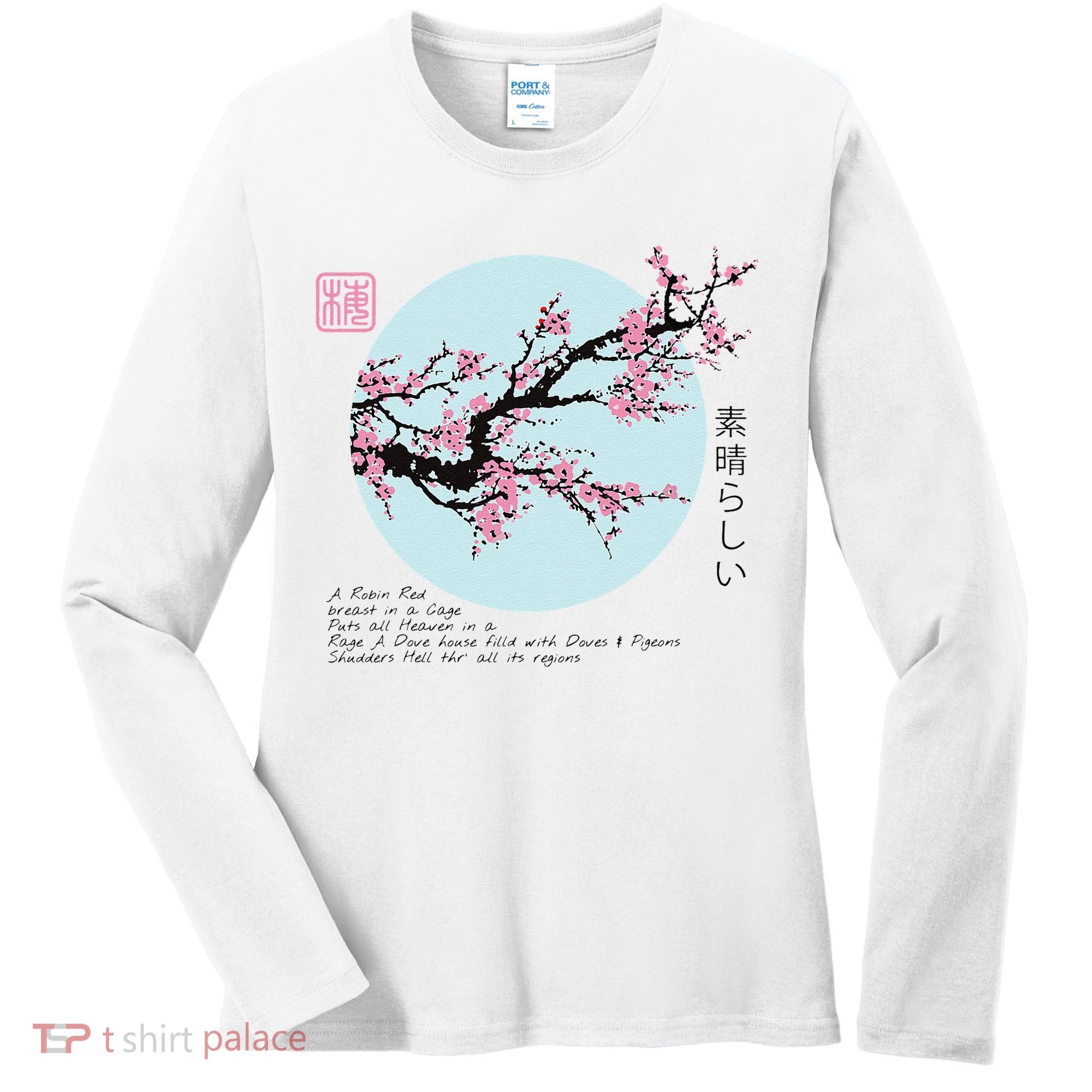 Cherry Blossom Aesthetic Japanese Harajuku Women's Long Sleeve Shirt