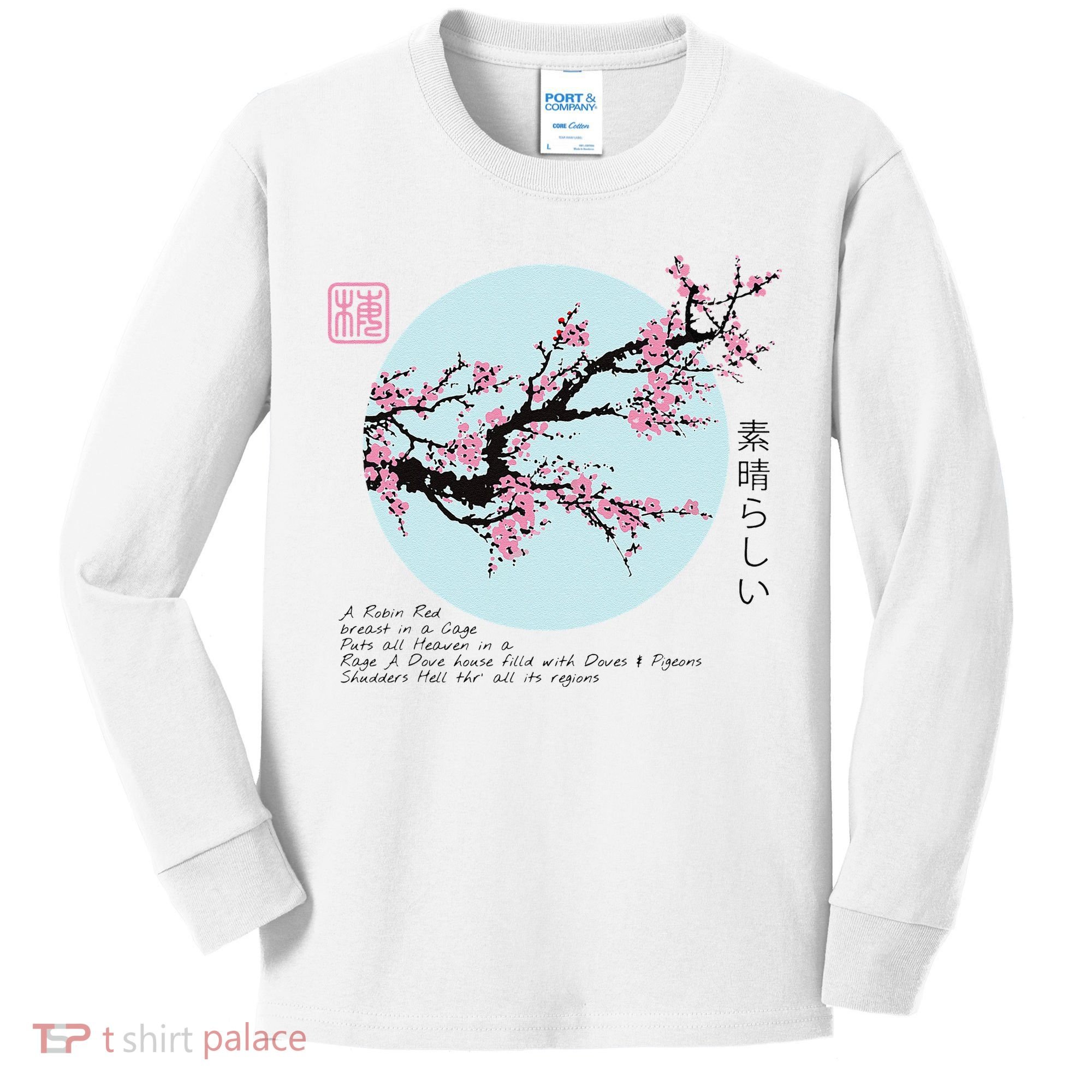 Cherry Blossom Aesthetic Japanese Harajuku Kids Long Sleeve Shirt