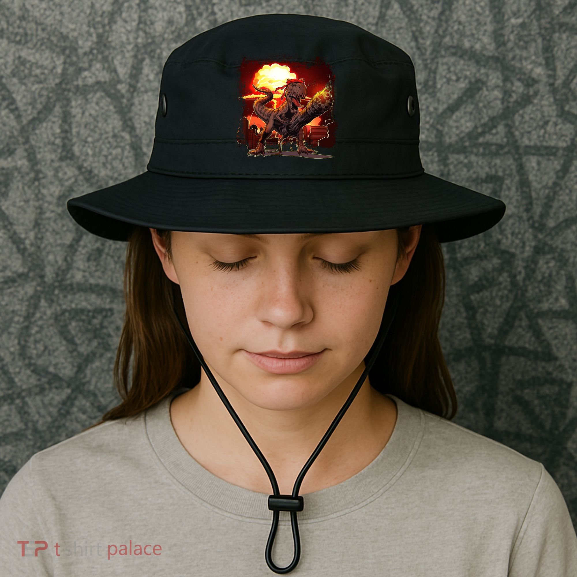Comic Book Action Hero Movie Trex Dinosaur Bucket Hat