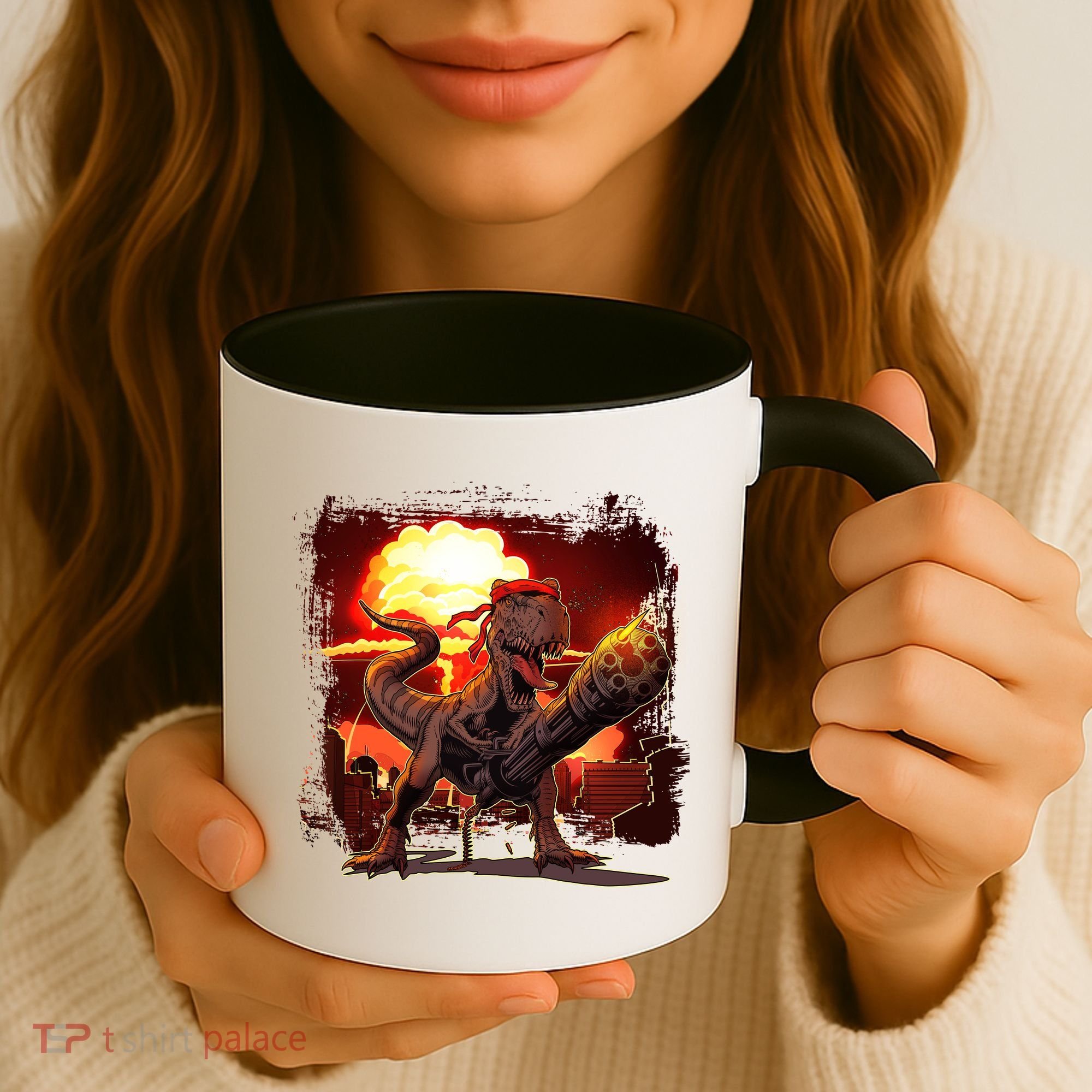 Comic Book Action Hero Movie Trex Dinosaur Coffee Mug