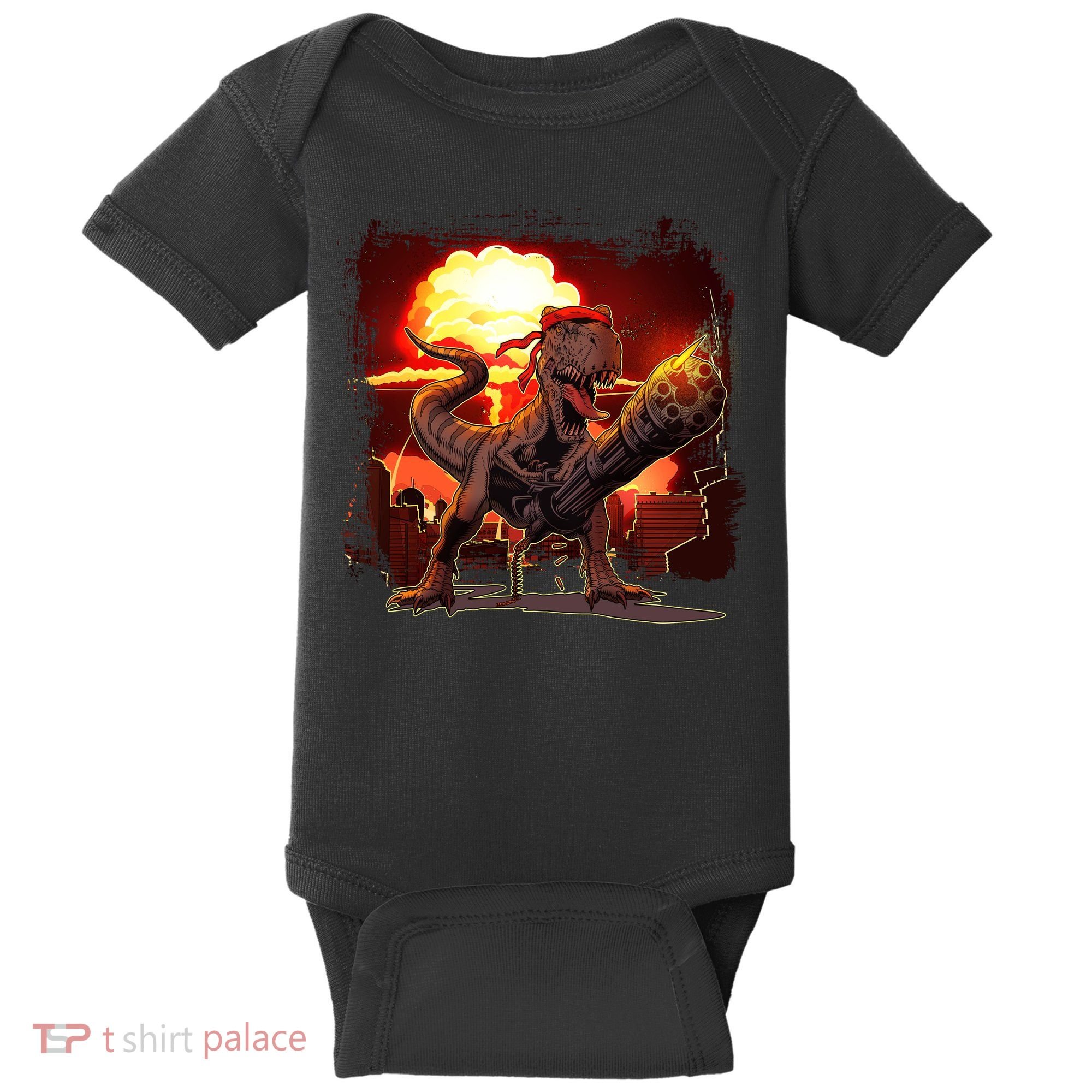 Comic Book Action Hero Movie Trex Dinosaur Baby Bodysuit