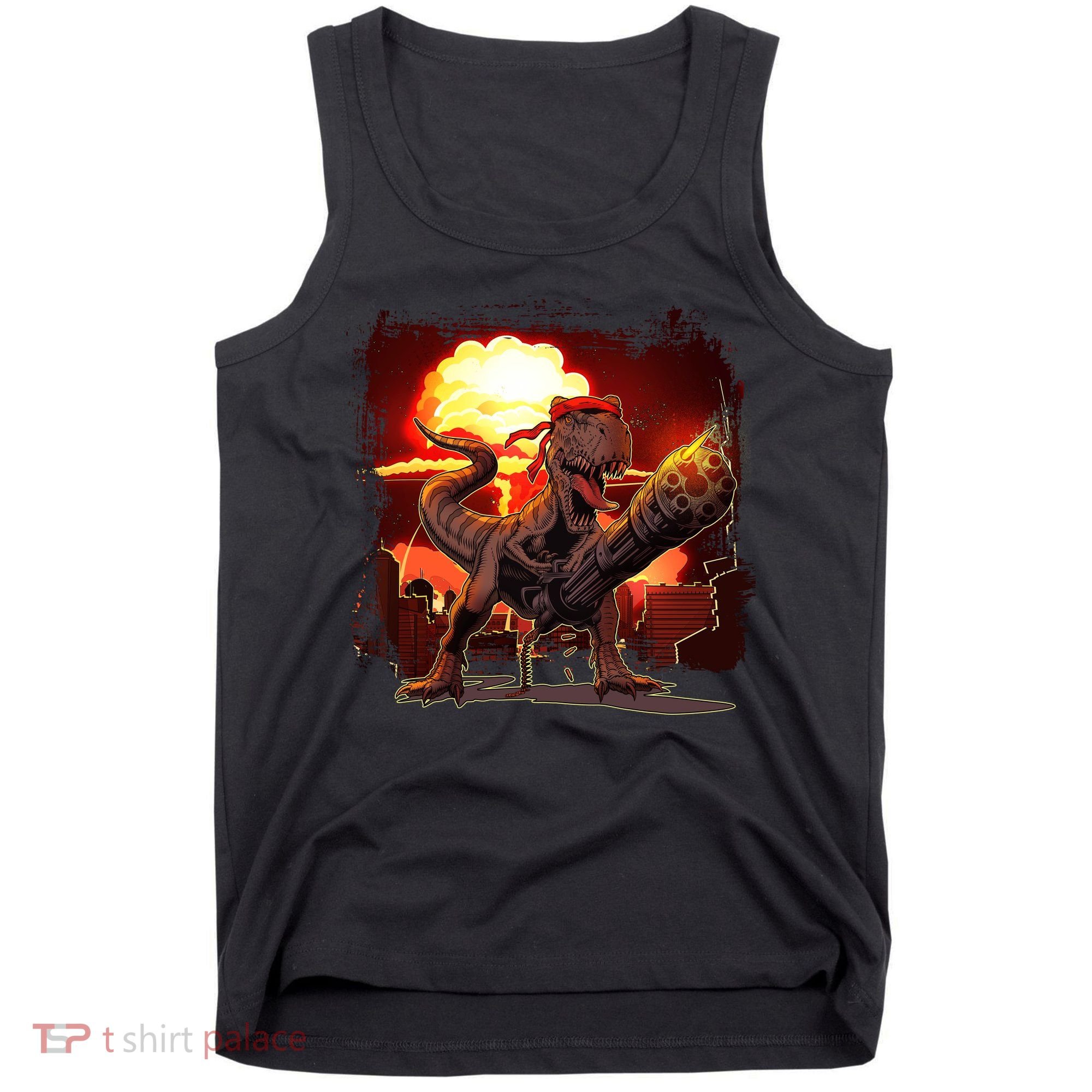 Comic Book Action Hero Movie Trex Dinosaur Tank Top