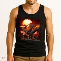 Comic Book Action Hero Movie Trex Dinosaur Tank Top thumb 3